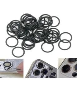 #0037 Vidrio Cámara iPhone Gomitas Goma X10 Negras