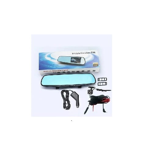 #1702 Espejo Retrovisor Doble Camara Reversa Dvr 4.5 Pulgadas